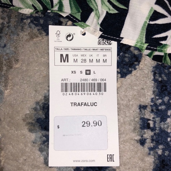 NEW Zara backless top. Leaf print. - Picture 3 of 5